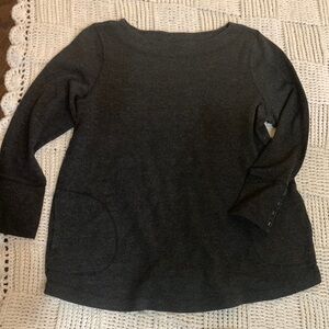 J.Jill XL Dark Gray Long Sleeve Sweatshirt